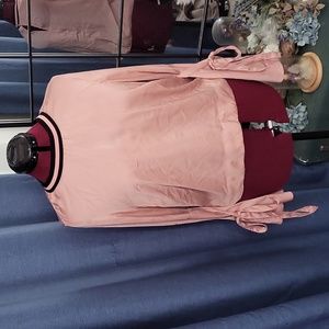 Hippie Laundry Satin Bell-Sleeve Top w/ bow detail Size L